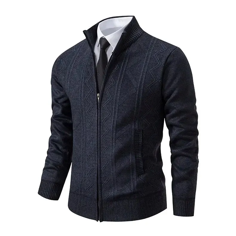 Man Knit Sweater Jacket Fleece Cardigan  Men's Clothes