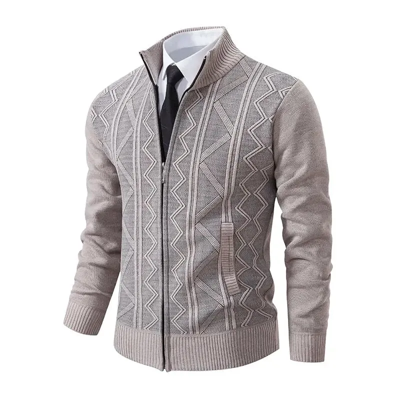 Man Knit Sweater Jacket Fleece Cardigan  Men's Clothes