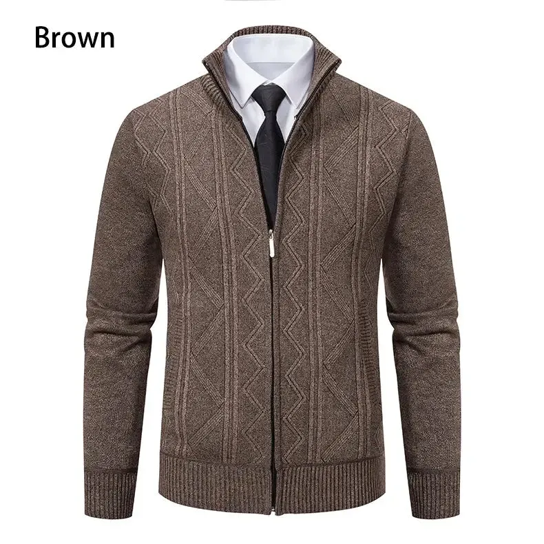 Man Knit Sweater Jacket Fleece Cardigan  Men's Clothes