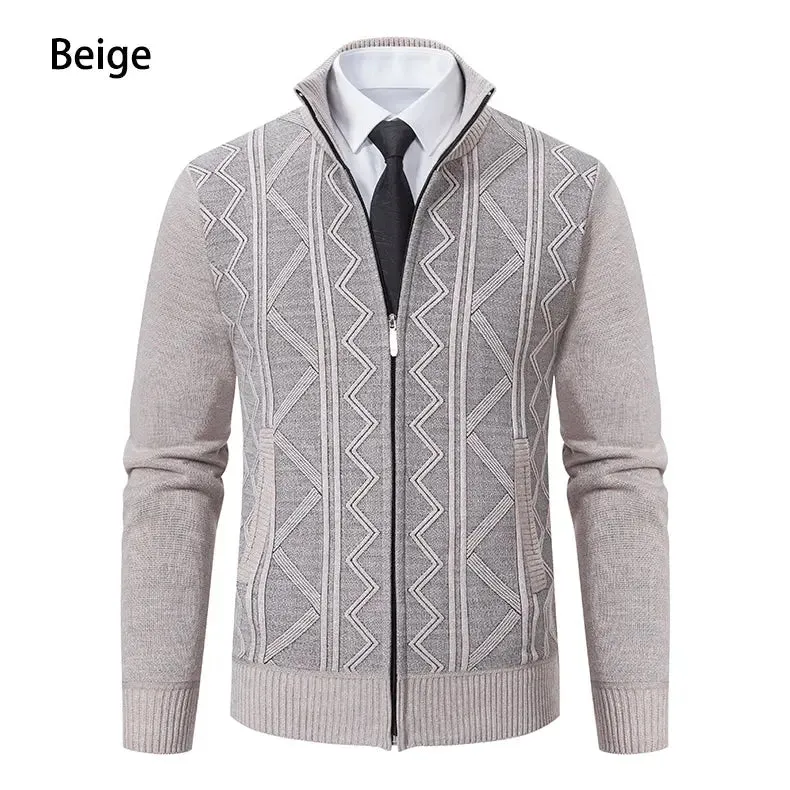 Man Knit Sweater Jacket Fleece Cardigan  Men's Clothes