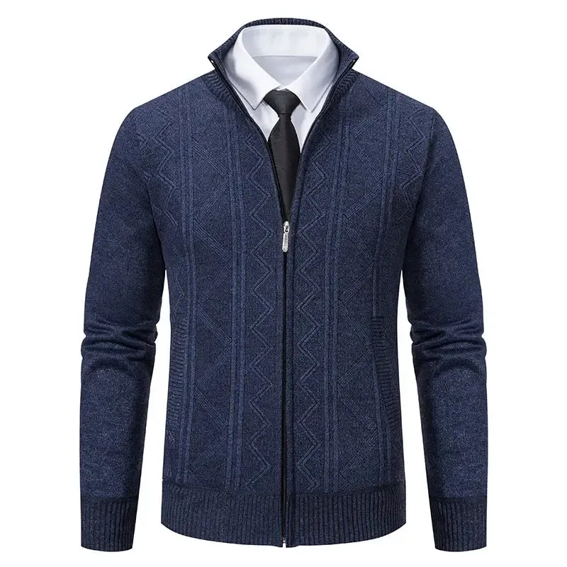 Man Knit Sweater Jacket Fleece Cardigan  Men's Clothes