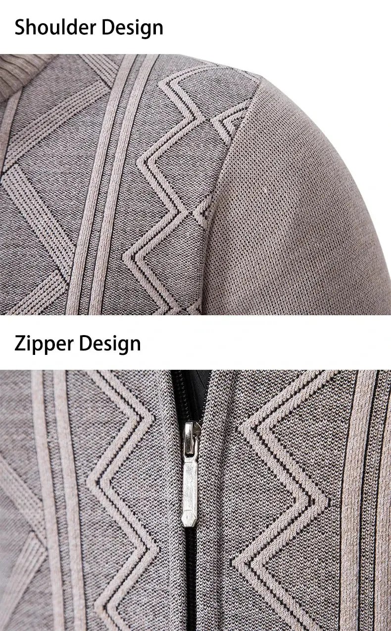 Man Knit Sweater Jacket Fleece Cardigan  Men's Clothes