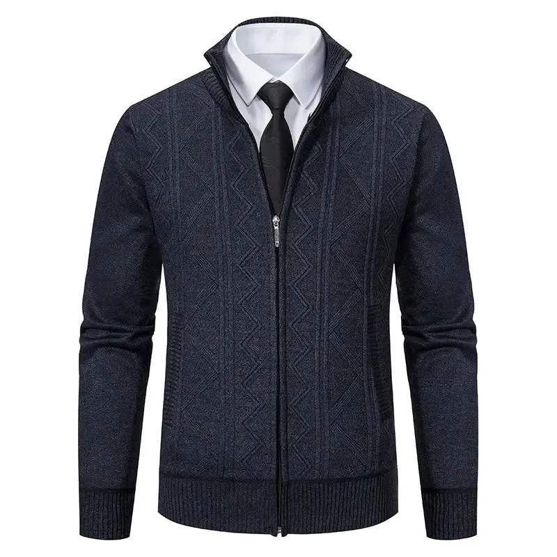 Man Knit Sweater Jacket Fleece Cardigan  Men's Clothes