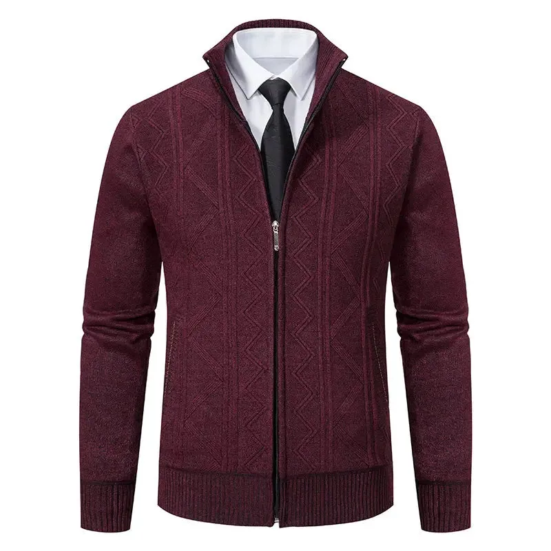 Man Knit Sweater Jacket Fleece Cardigan  Men's Clothes