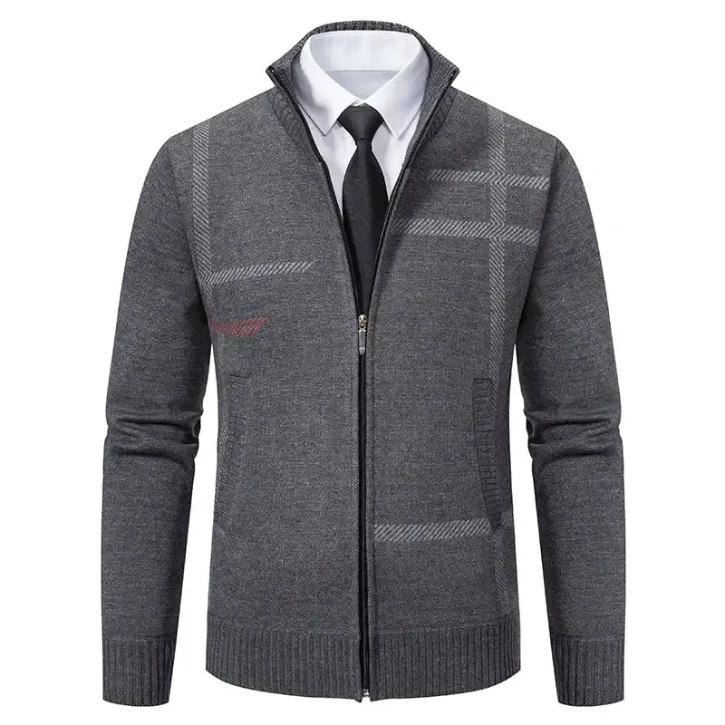 Man Knit Sweater Jacket Fleece Cardigan  Men's Clothes