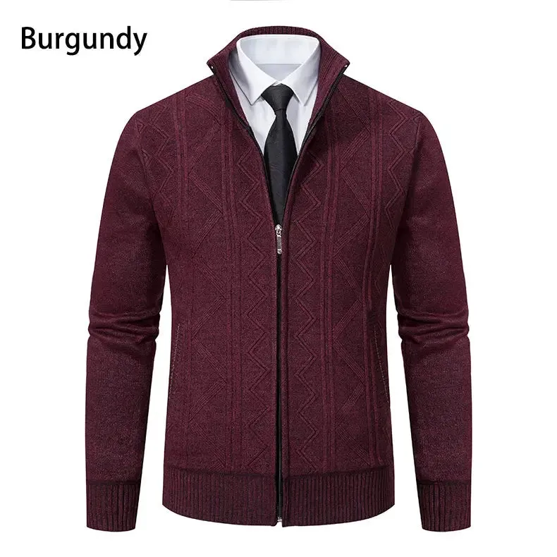 Man Knit Sweater Jacket Fleece Cardigan  Men's Clothes