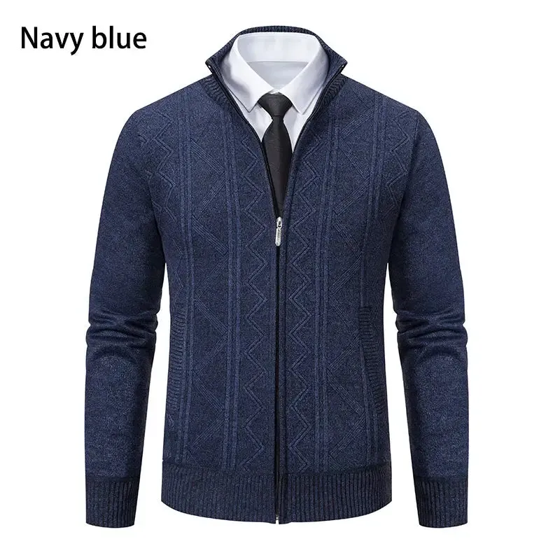 Man Knit Sweater Jacket Fleece Cardigan  Men's Clothes