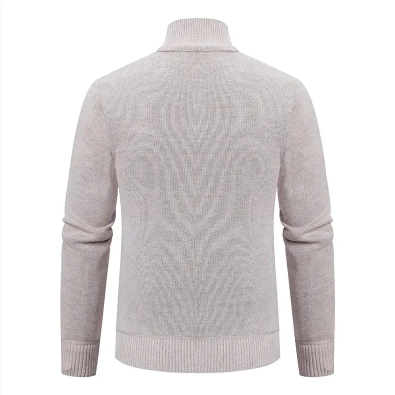 Man Knit Sweater Jacket Fleece Cardigan  Men's Clothes