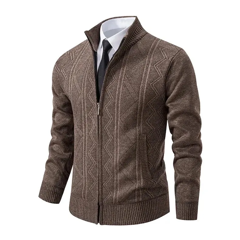 Man Knit Sweater Jacket Fleece Cardigan  Men's Clothes
