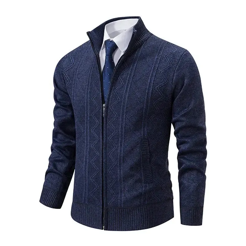 Man Knit Sweater Jacket Fleece Cardigan  Men's Clothes
