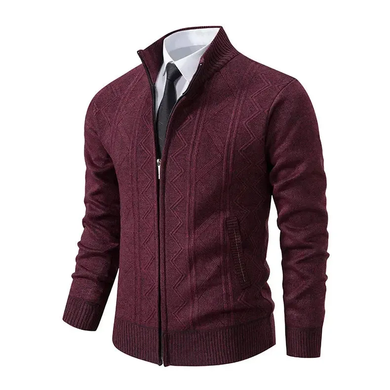 Man Knit Sweater Jacket Fleece Cardigan  Men's Clothes