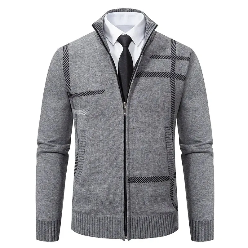 Man Knit Sweater Jacket Fleece Cardigan  Men's Clothes