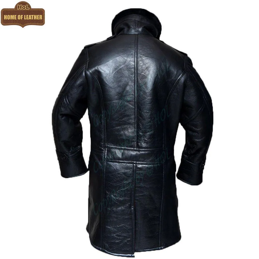 MFC01 Black Fur Shearling Winter Jacket Warm RAF B3 WWII Genuine Leather Coat For Men