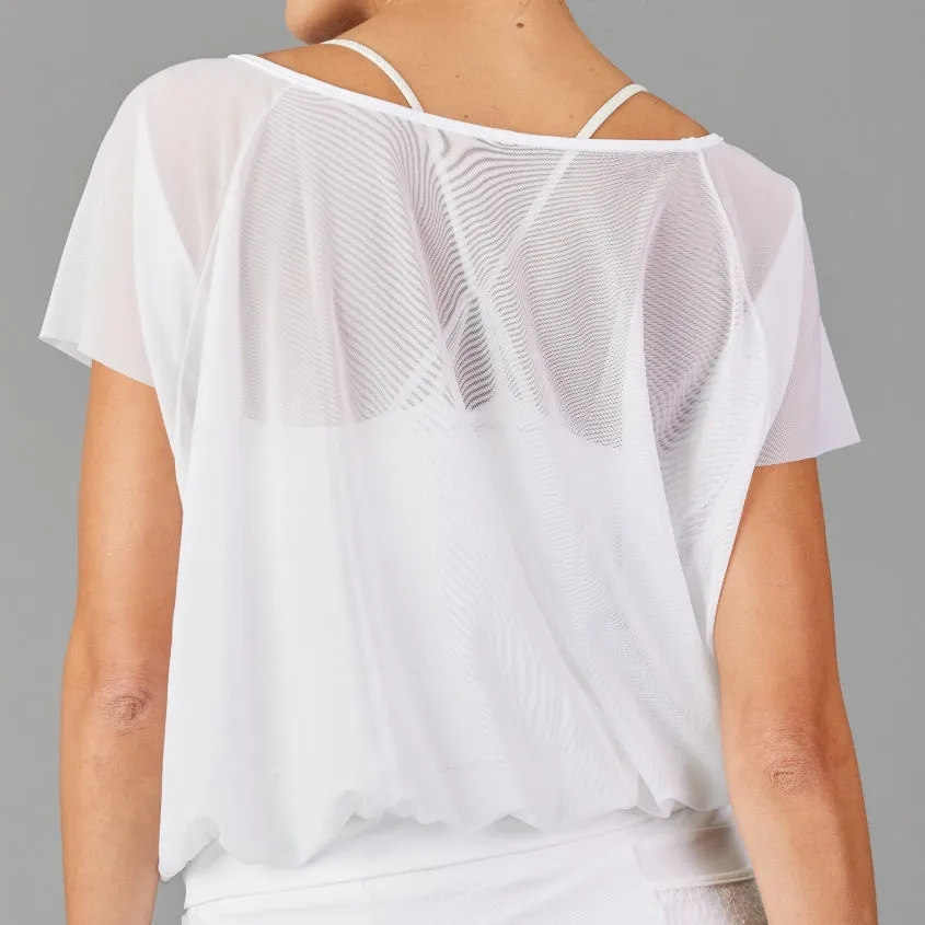Notebook Blouson Layer Top (white mesh)