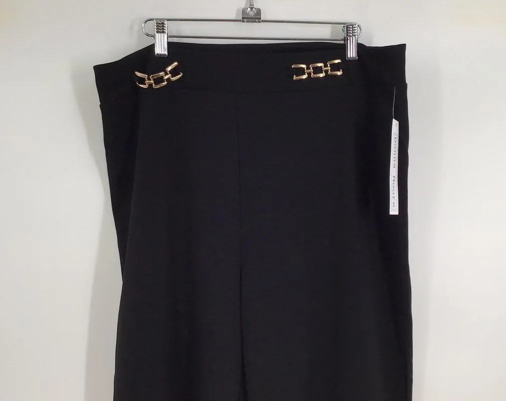 NWT Donna Moore Women's Black Flared Leg Trouser Pants - Size XL