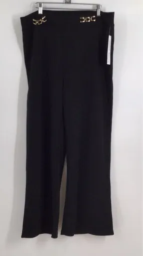 NWT Donna Moore Women's Black Flared Leg Trouser Pants - Size XL