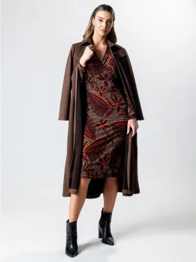 OASIS Long Sleeve Wrap Dress