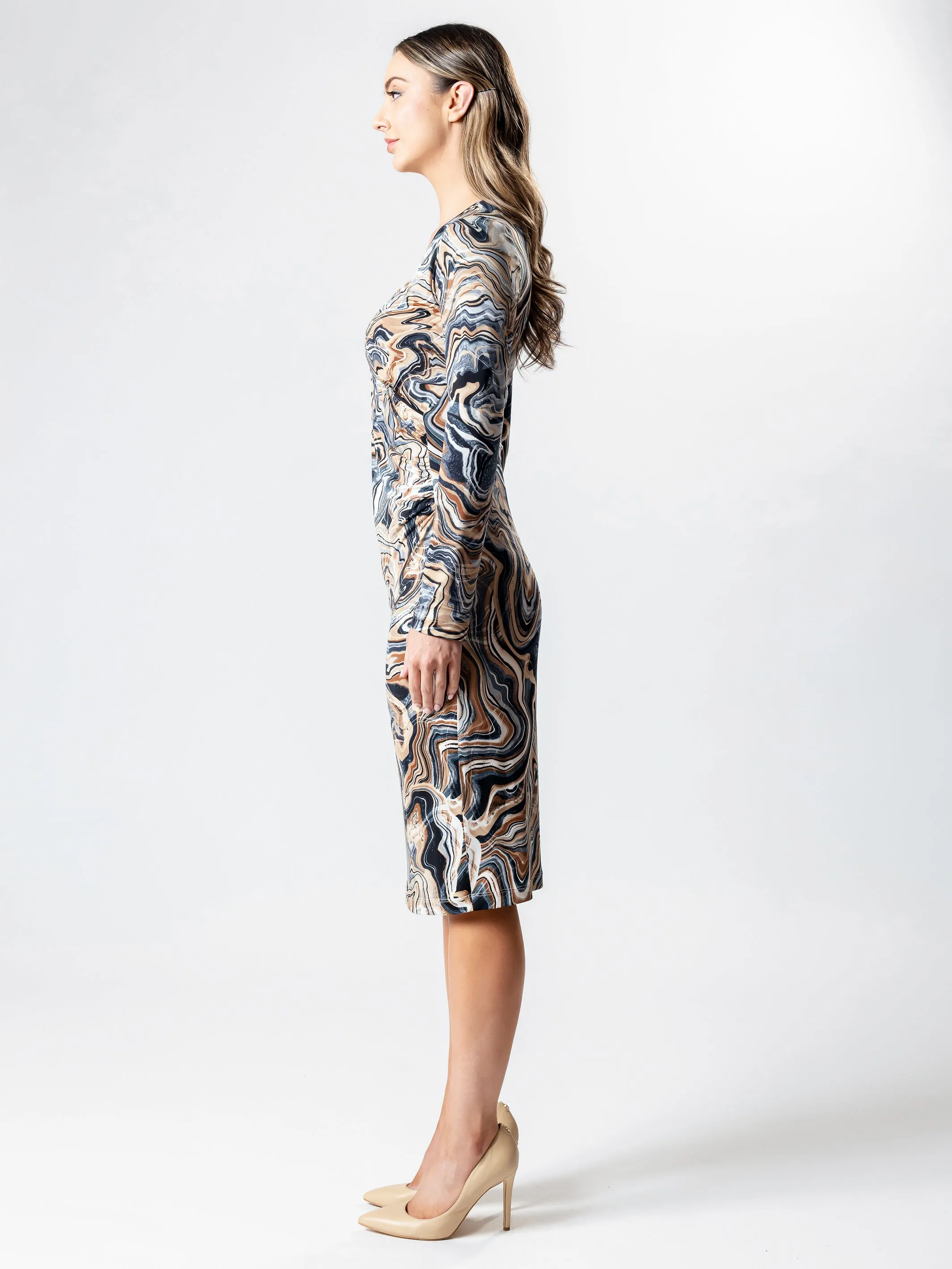OASIS Long Sleeve Wrap Dress