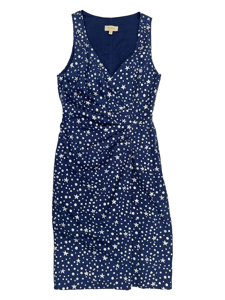 Organic Cotton Indigo Star Wrap Dress