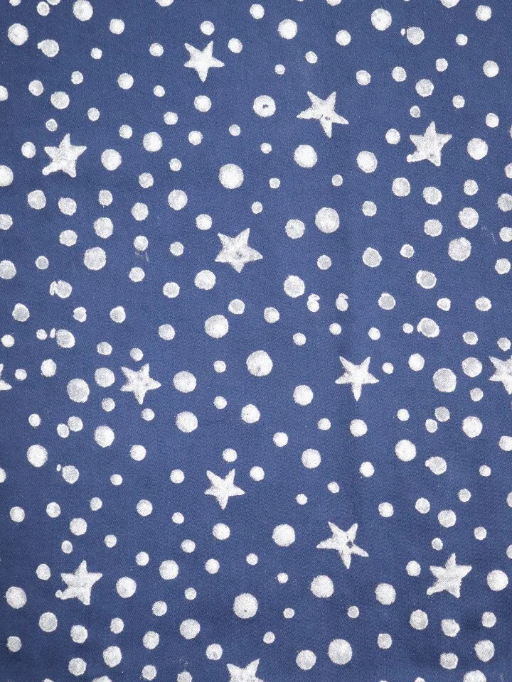 Organic Cotton Indigo Star Wrap Dress