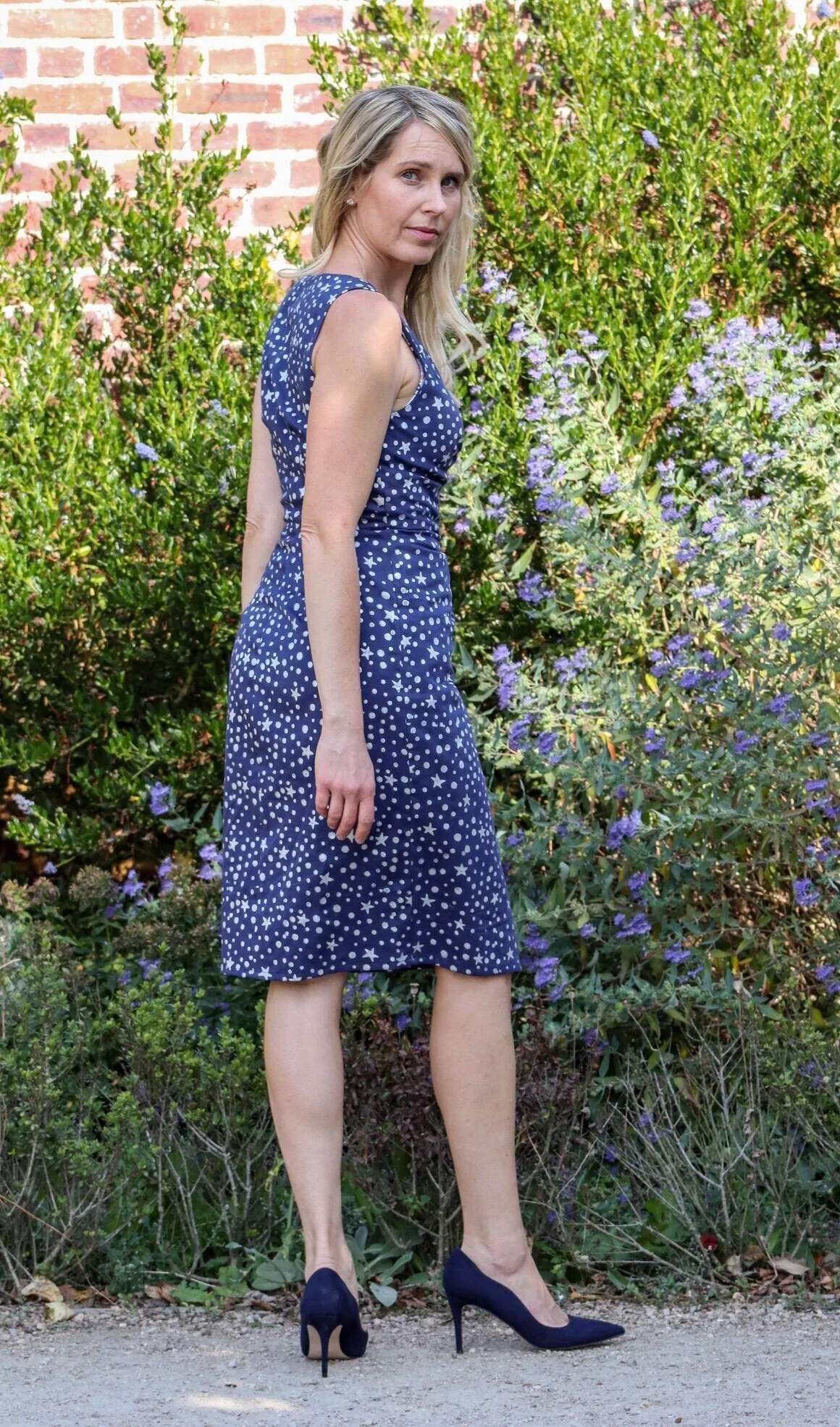 Organic Cotton Indigo Star Wrap Dress