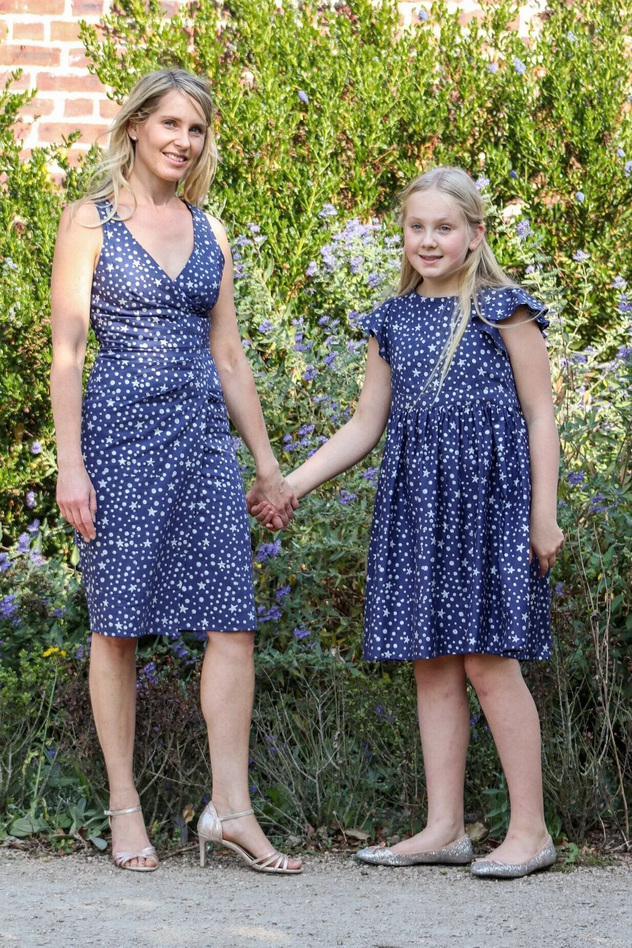 Organic Cotton Indigo Star Wrap Dress