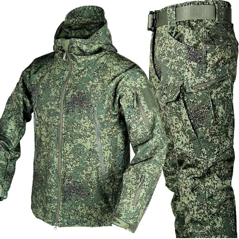 Outdoor Soft Shell Hunting Jacket Set Men