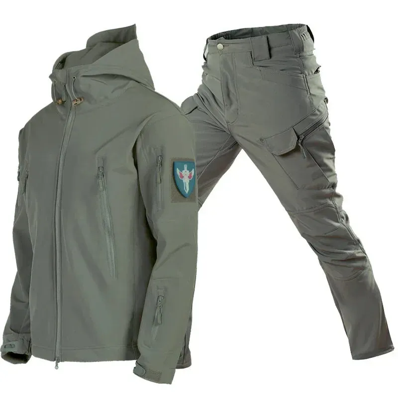 Outdoor Soft Shell Hunting Jacket Set Men