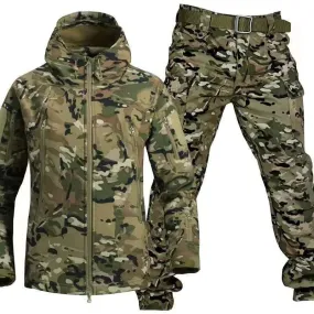 Outdoor Soft Shell Hunting Jacket Set Men