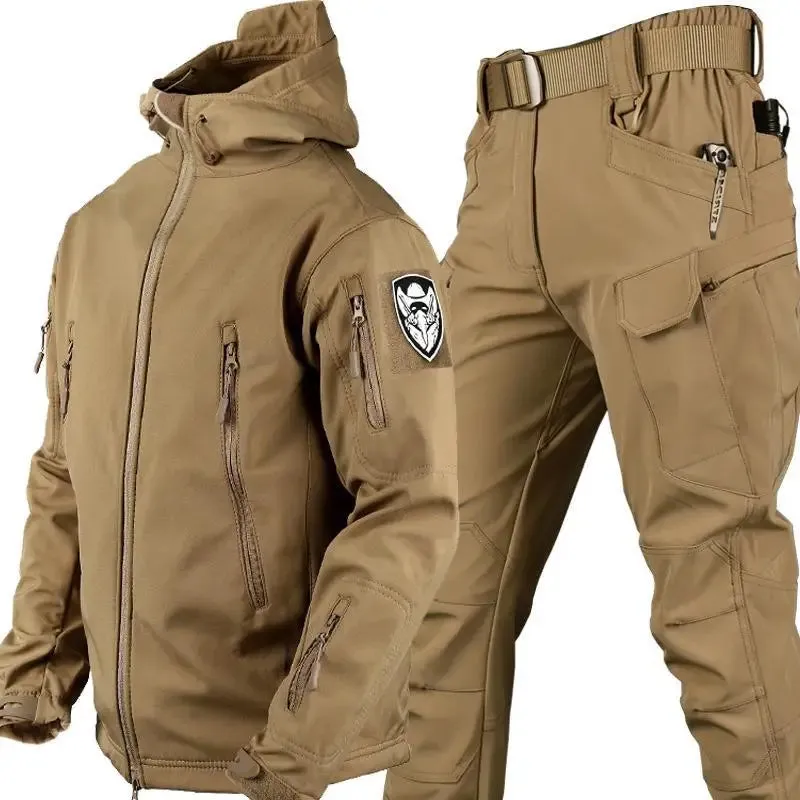 Outdoor Soft Shell Hunting Jacket Set Men