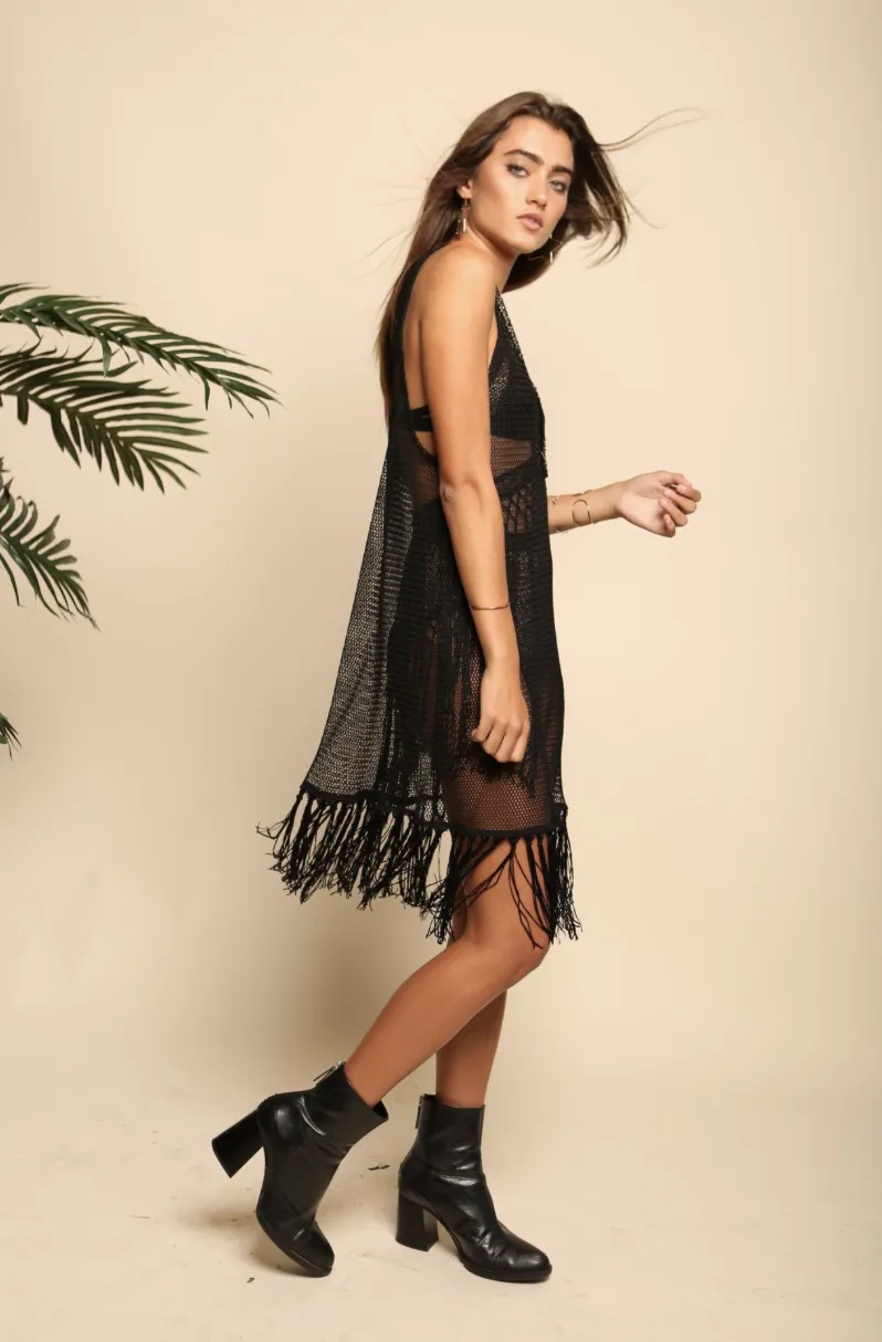 Palermo Dress in Net With Fringe SALE