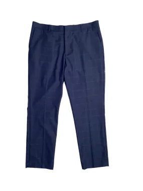 Perry Ellis Men's Slim Fit Flat Front Suit Dress Pants Navy Blue 32 x 32