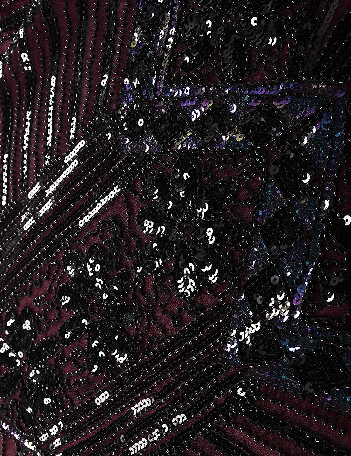 PrettyGuide Women 1920s Dress V Neck Beaded Sequin Deco Gatsby Inspired Flapper Dress