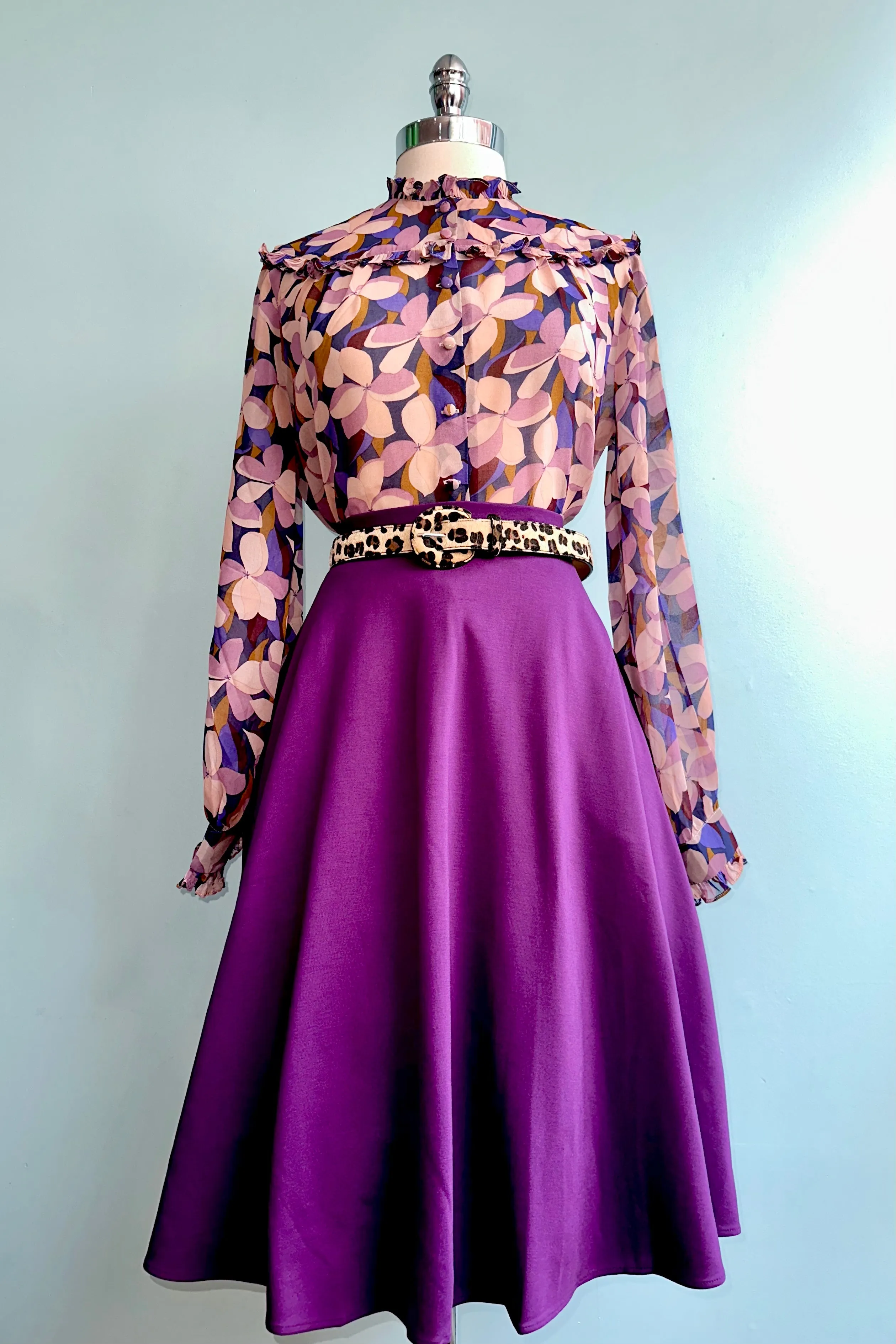 Purple Jersey Charlotte Skirt by Retrolicious