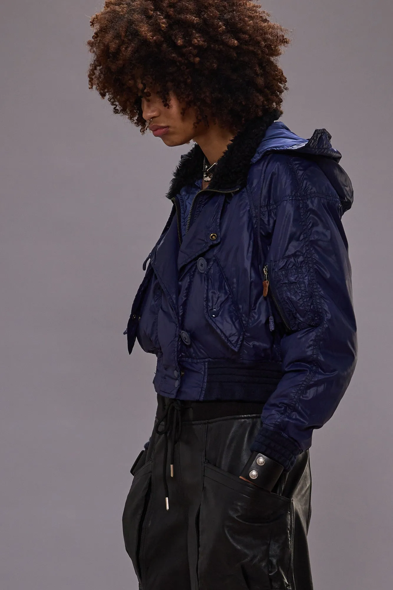 RAGLAN FLIGHT JACKET - NAVY