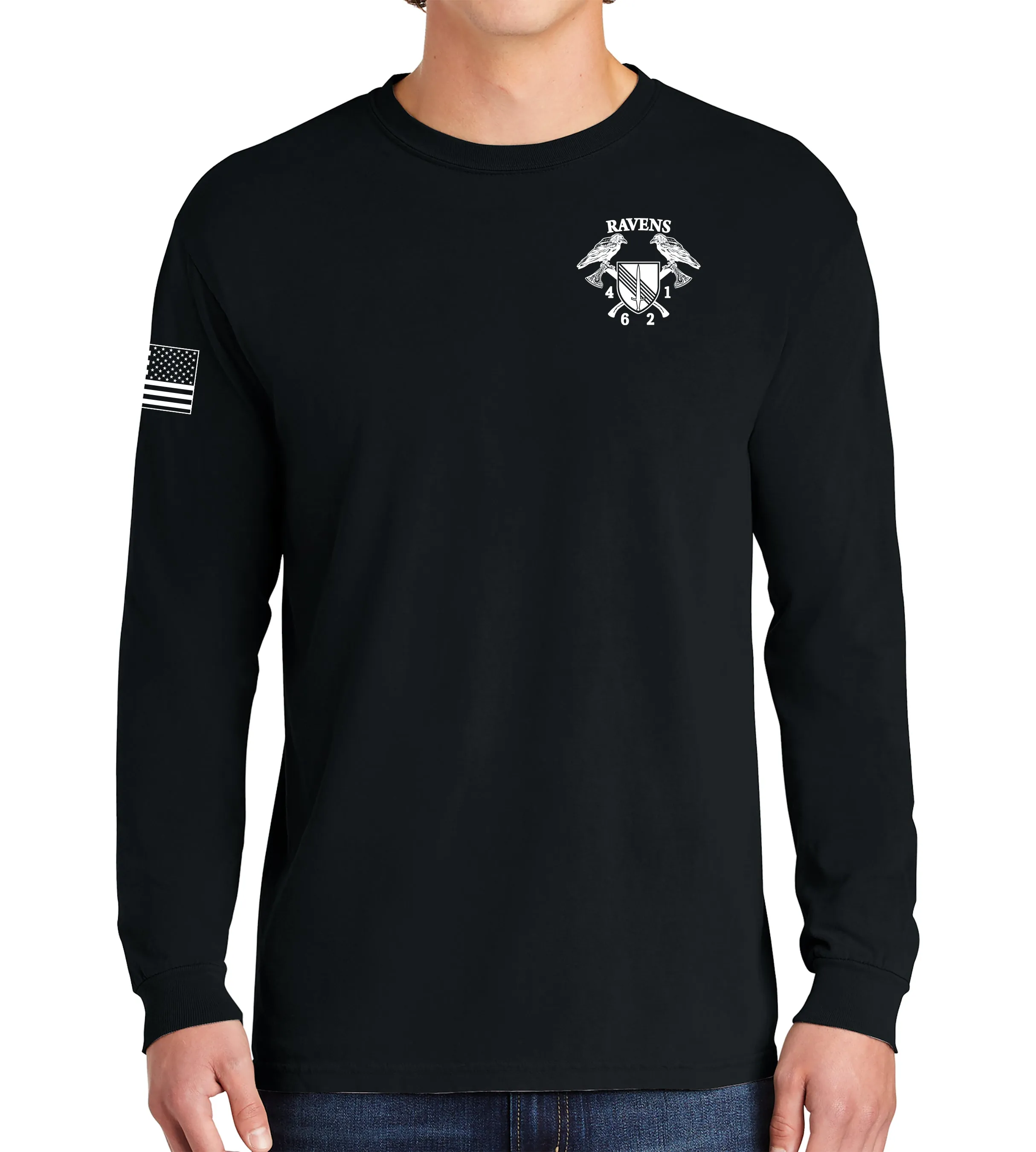 Ravens 6 4th Long Sleeve 50-50 Blend Unisex Shirt. This shirt IS approved for PT