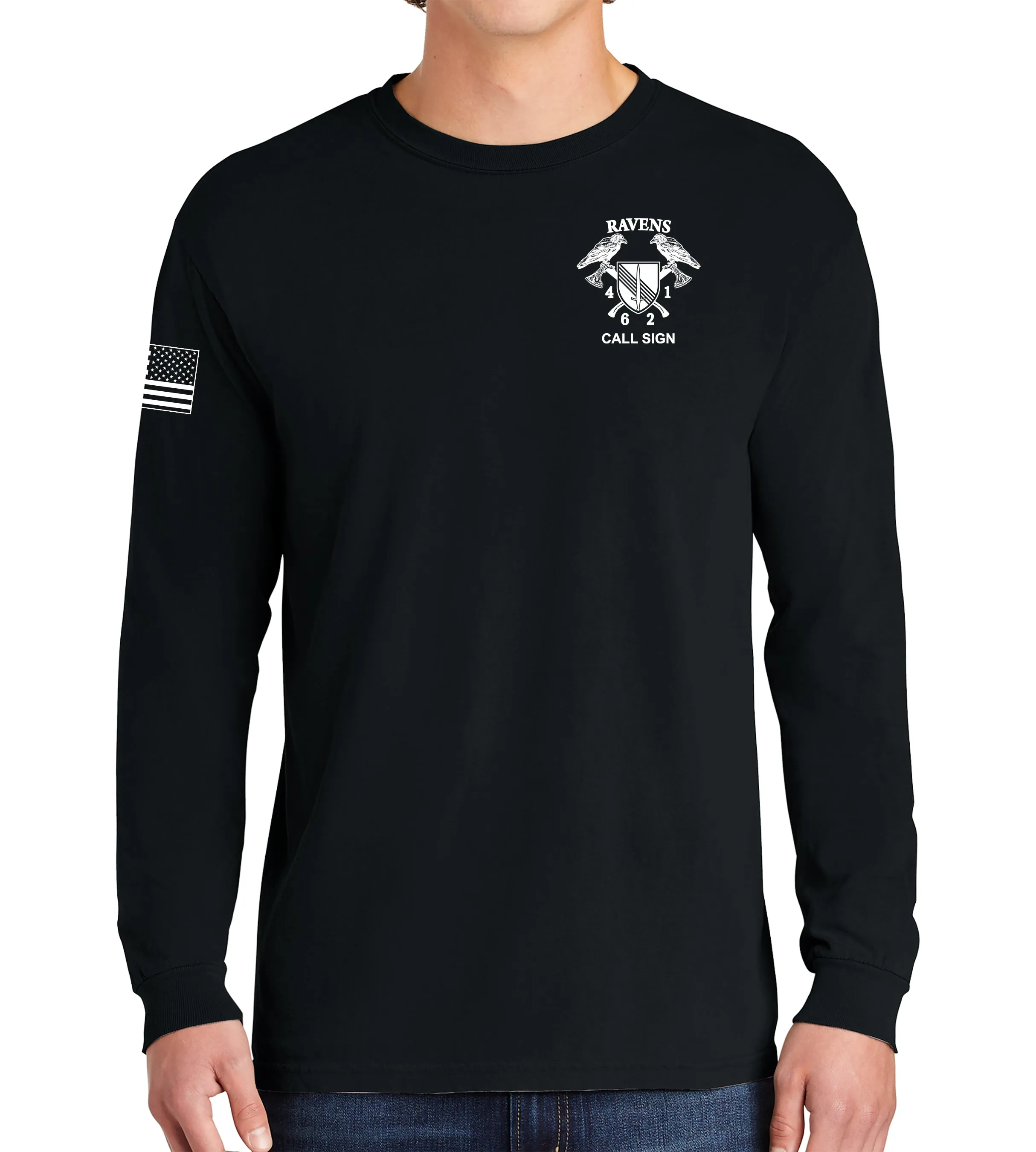 Ravens 6 4th Long Sleeve 50-50 Blend Unisex Shirt. This shirt IS approved for PT