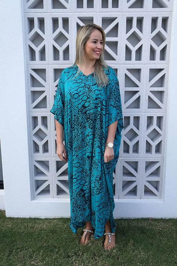 Rayon Maya Kaftan Dress One Size Fits All 12 to 26