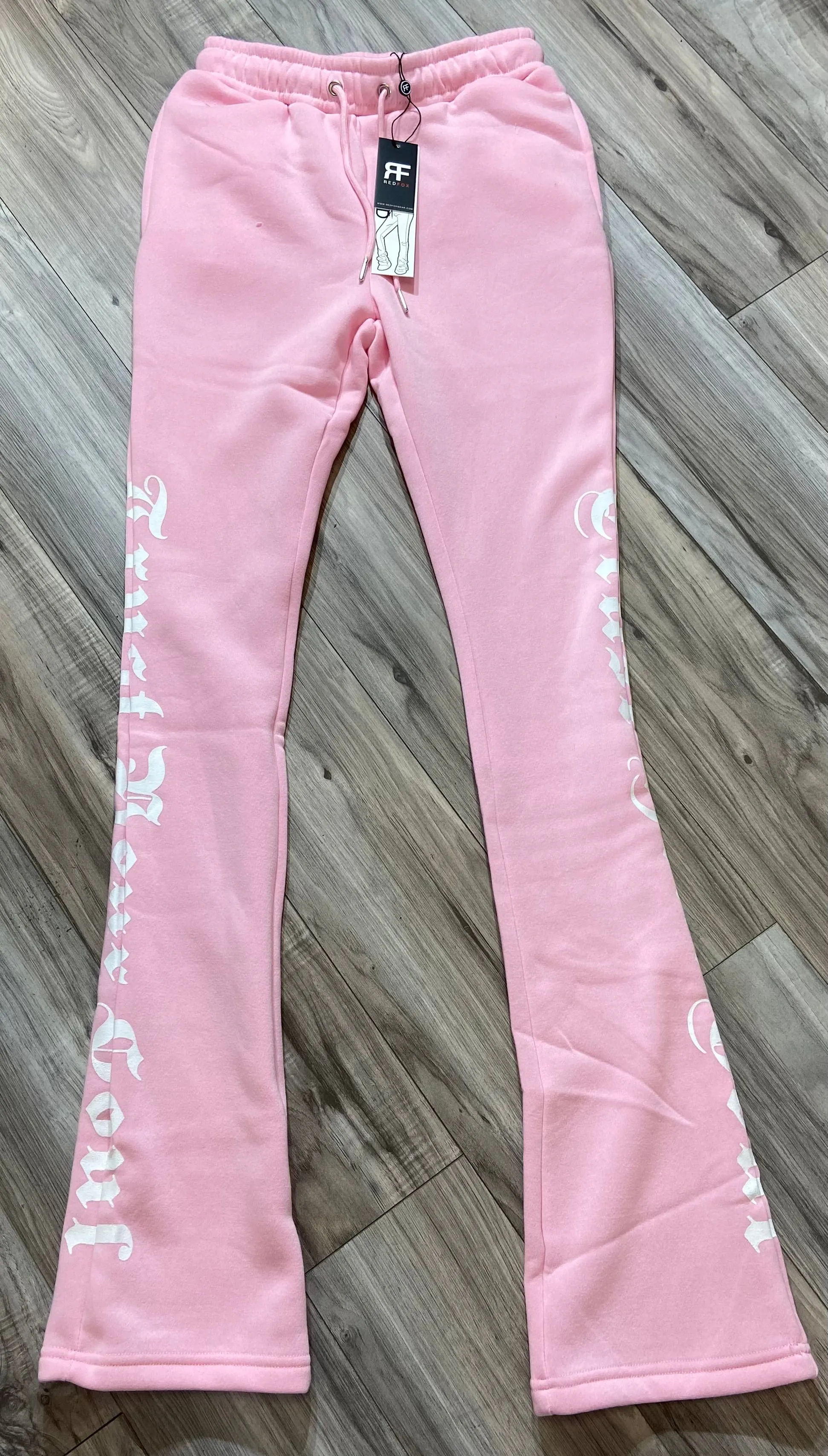 REDFOX "TRUST YOUR SOUL" FLEECE CROP JACKET W/ STACKED PANTS (LT. PINK)