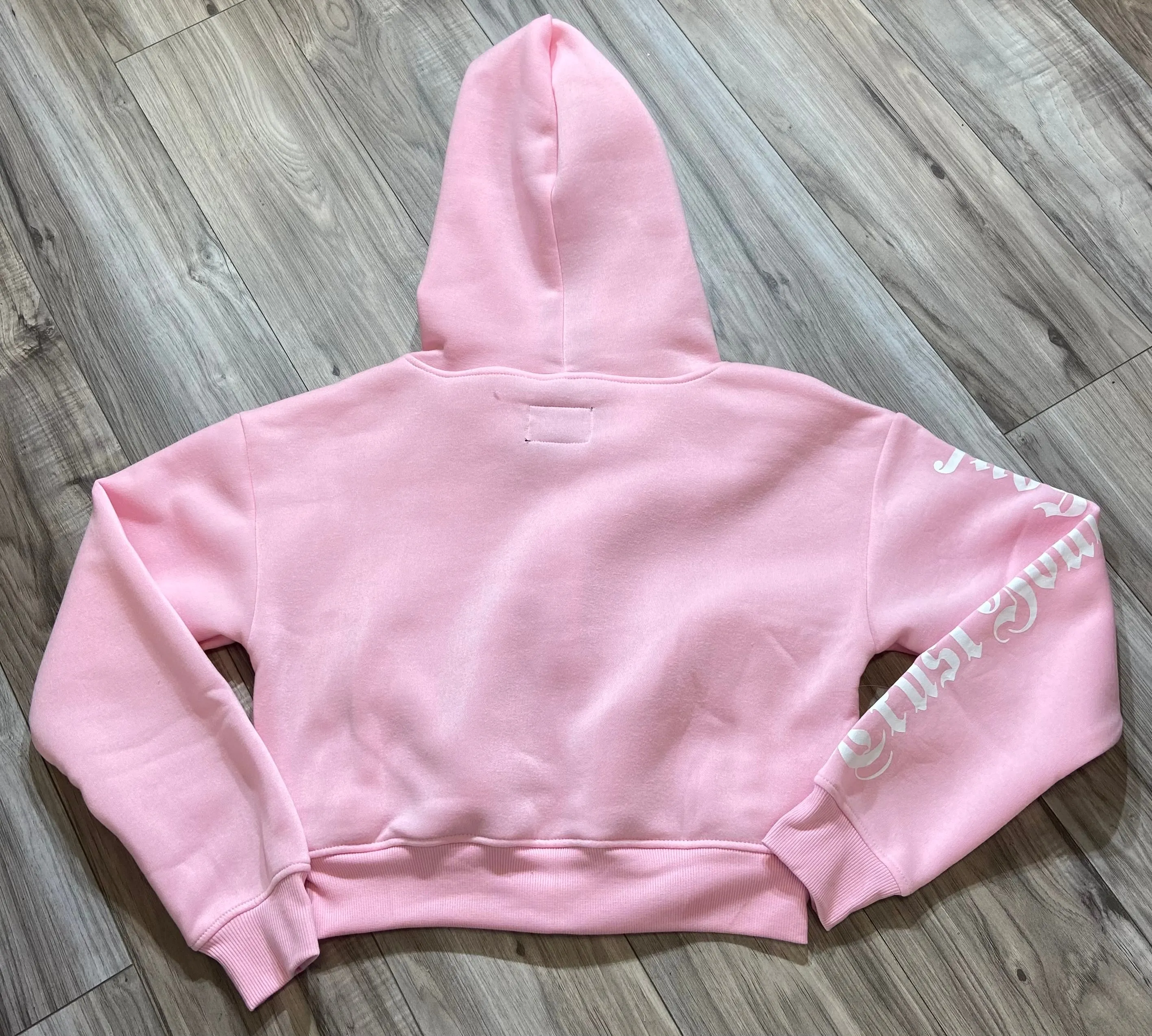 REDFOX "TRUST YOUR SOUL" FLEECE CROP JACKET W/ STACKED PANTS (LT. PINK)