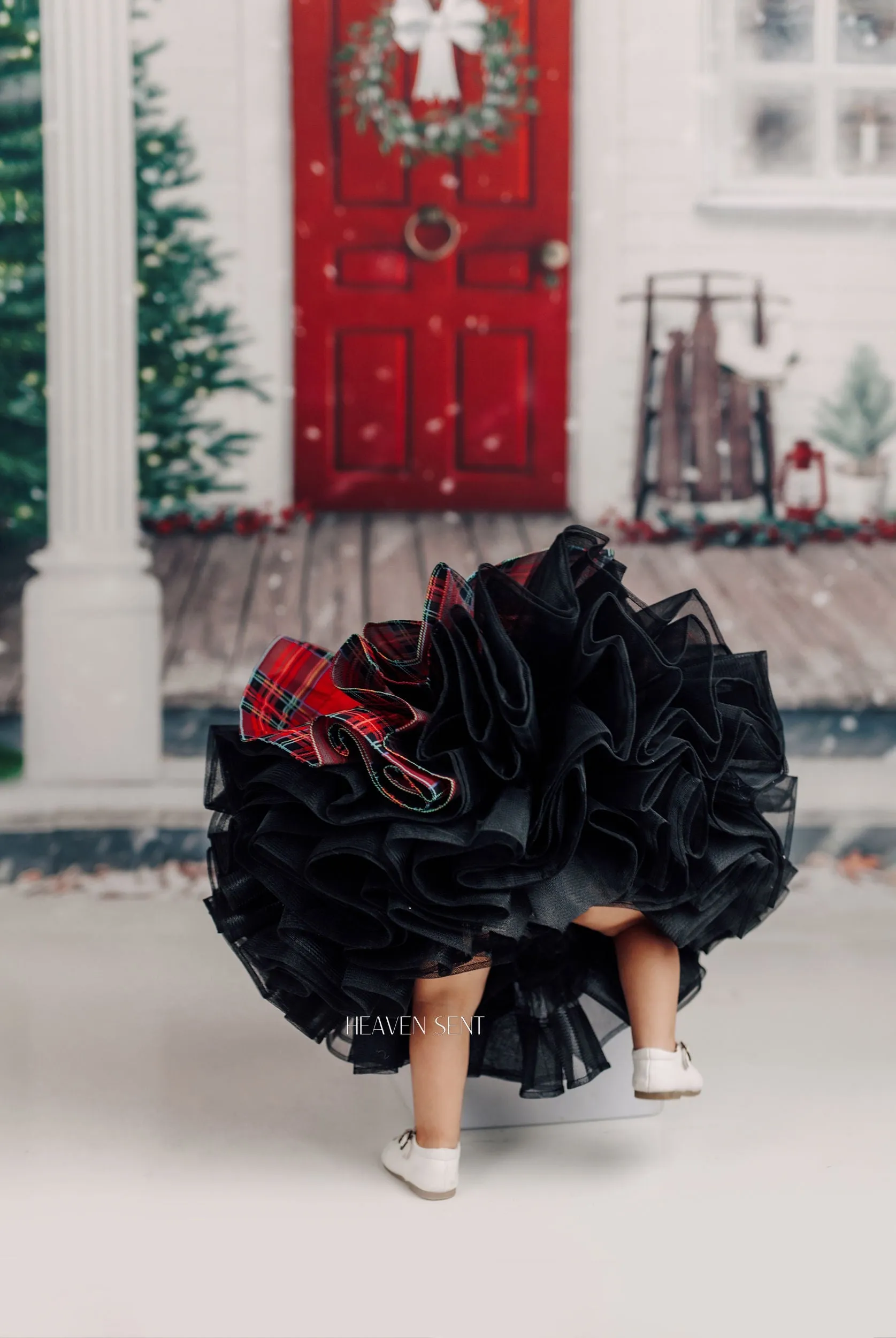 retried rental EUC Baby couture dress: "Carole" - Toddler  Petal Length Dress  ( 3 Year - Petite 4 Year)