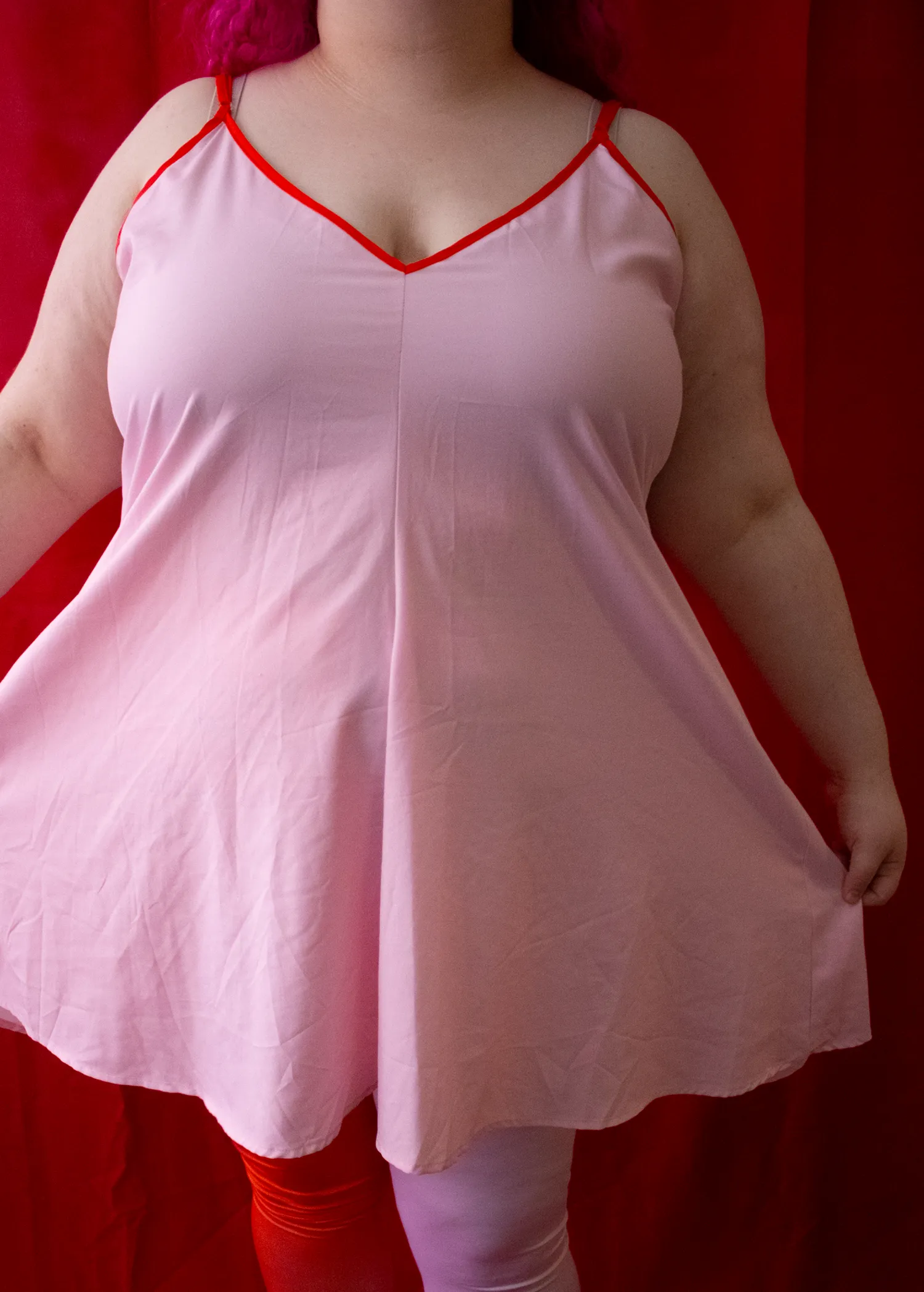 reversible pink slip dress