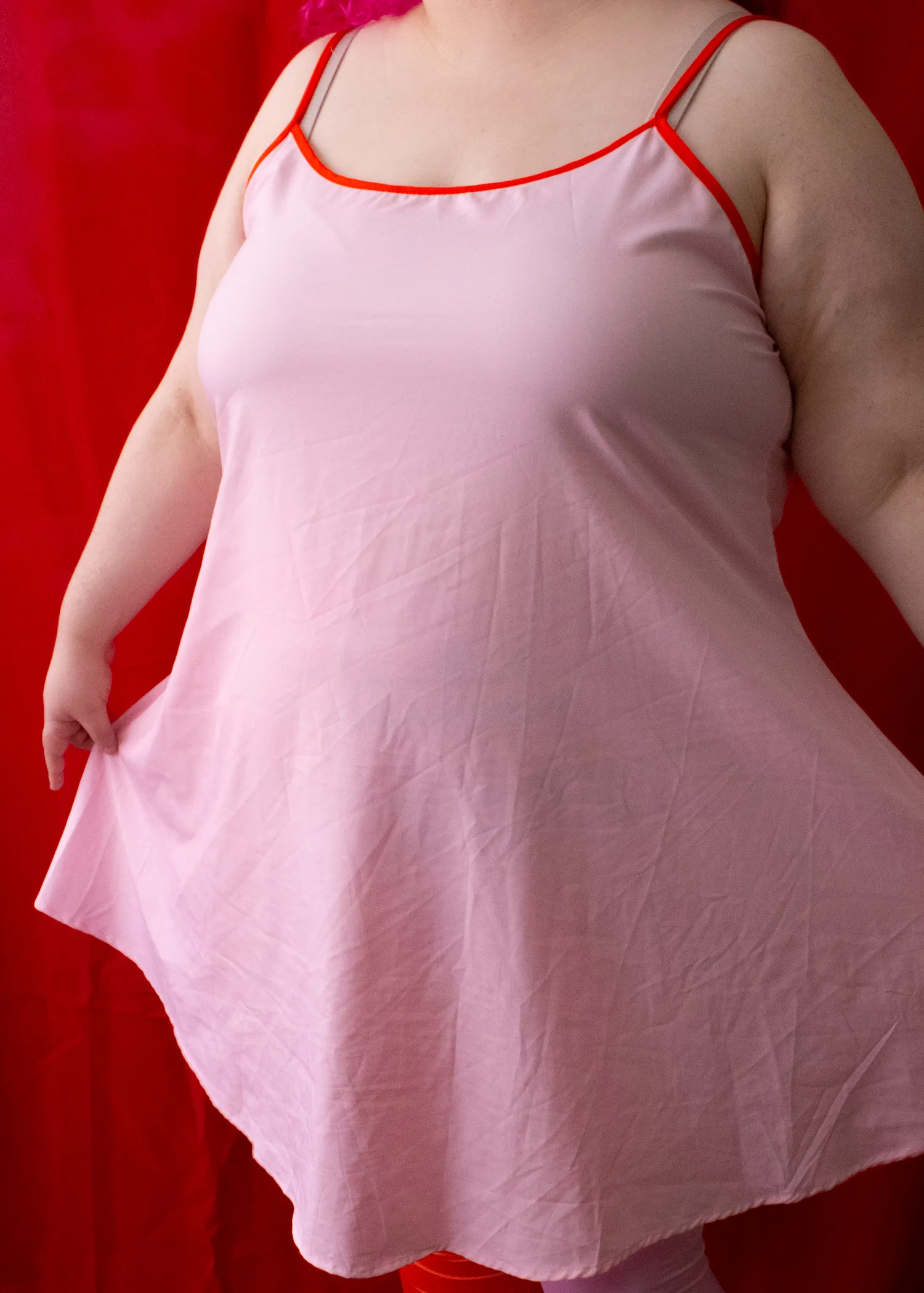 reversible pink slip dress