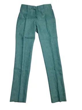 Robert Graham Men's Delave Slim Fit Linen Suit Dress Pants Size 33 Teal Green