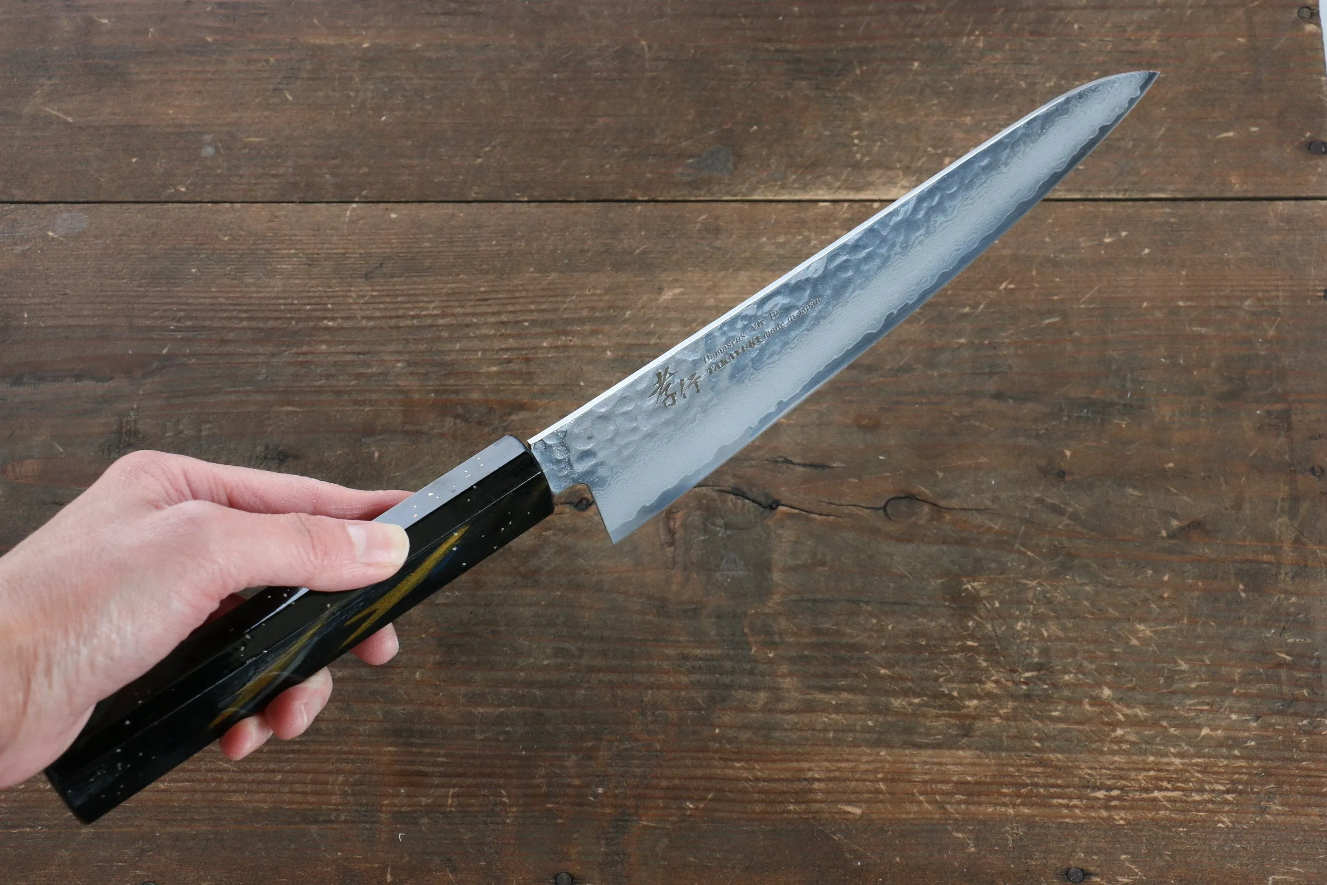 Sakai Takayuki VG10 33 Layer Damascus Gyuto 210mm Live oak Lacquered (Saiu) Handle