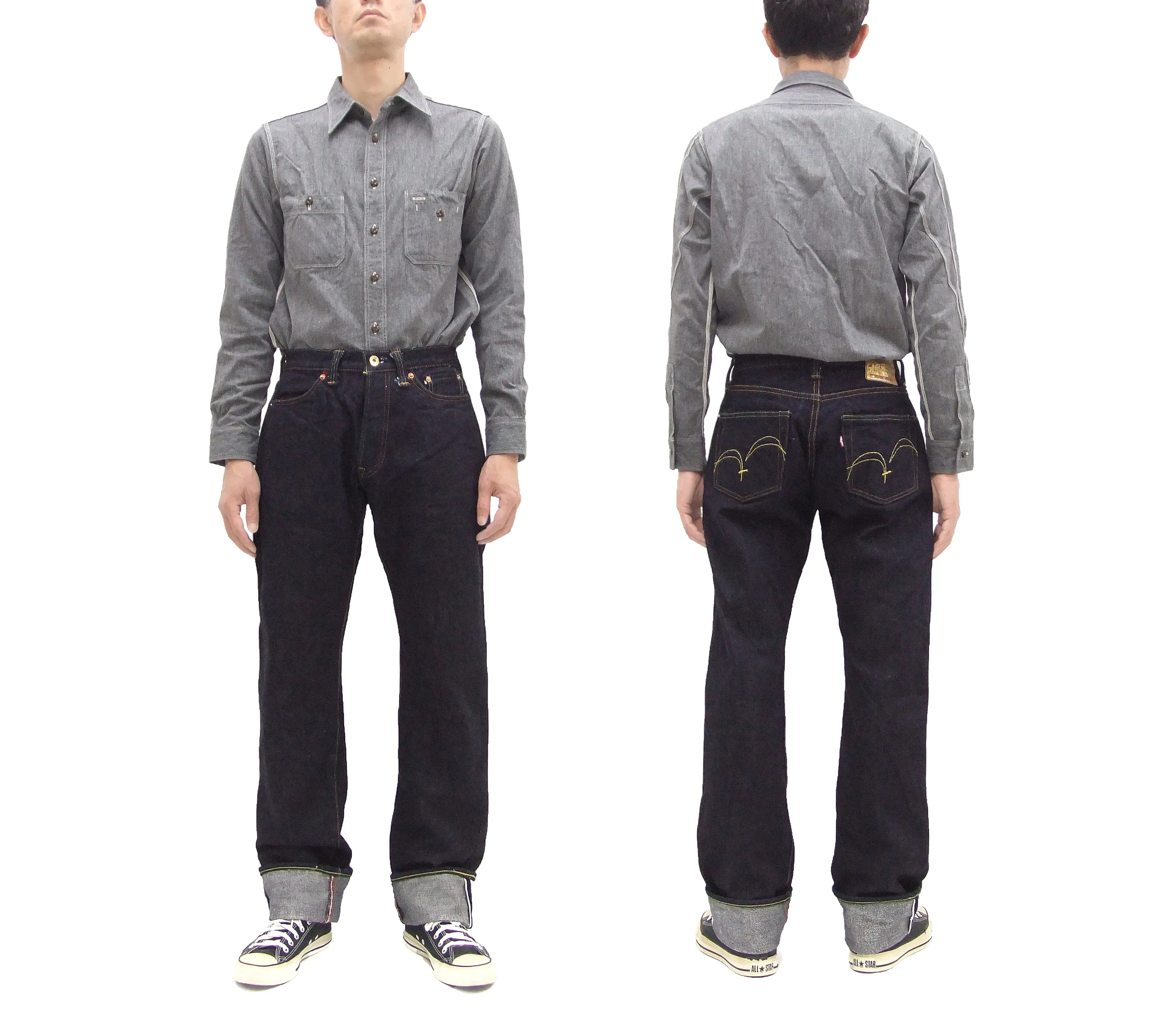Samurai Jeans S510XX25oz-MT Men's Regular Straight Fit One-Washed 25 oz. Japanese Denim Indigo Jeans Limited Edition YARI-NO-MATAZA MODEL