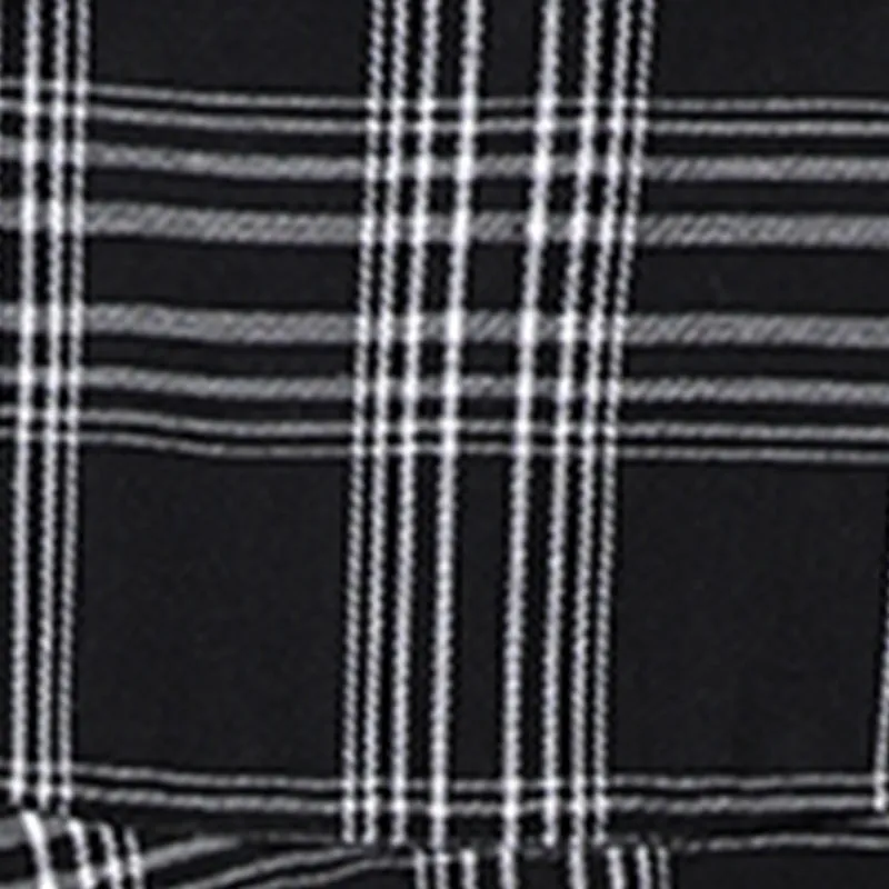Sexy European style gothic checkered splicing layered skirt eyelets buckle belt slim fit