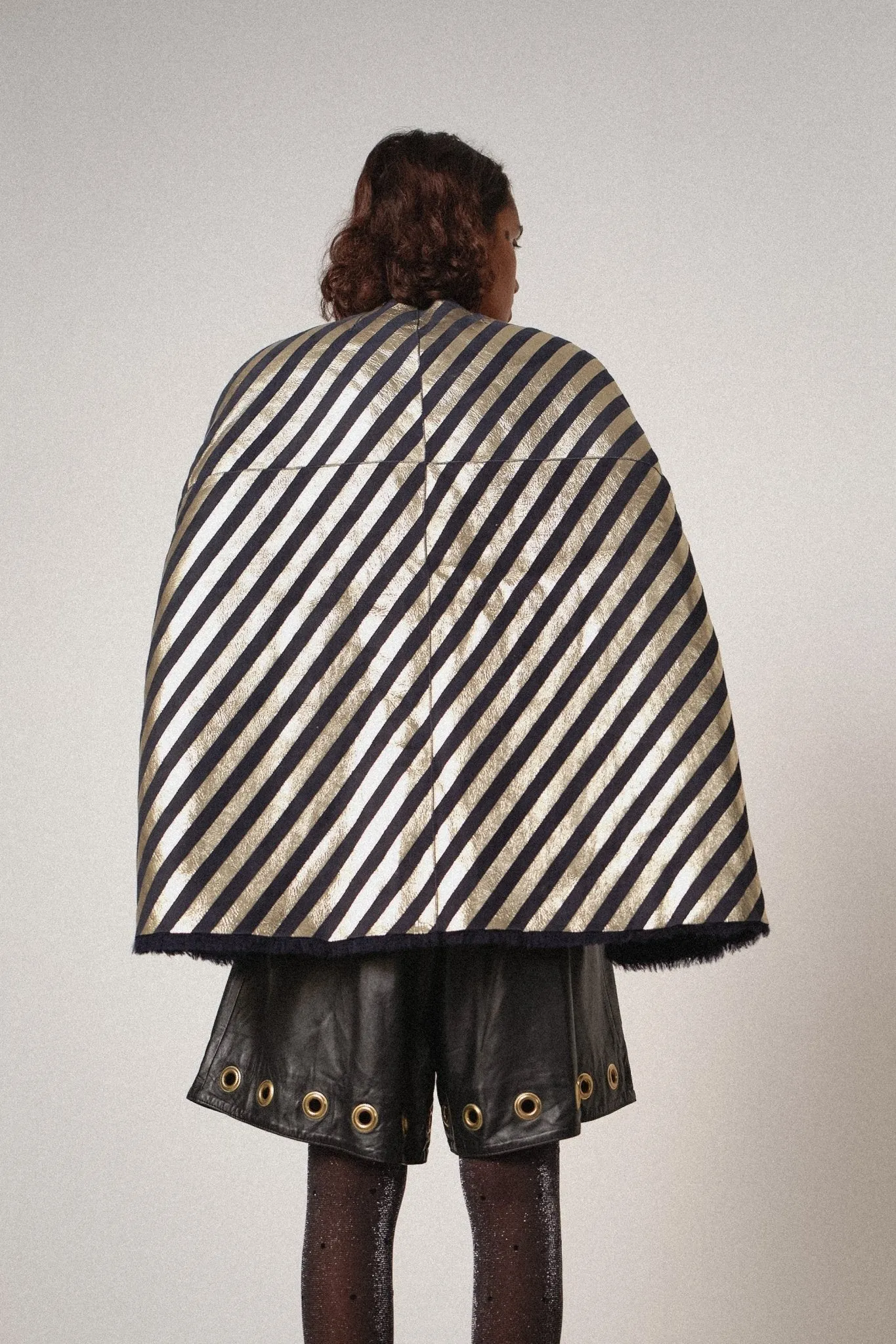 Shearling Cape Coat