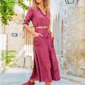 Shirt Dress Europe Women Printed Pocket Long Sleeved Plus Size Pocket Dress