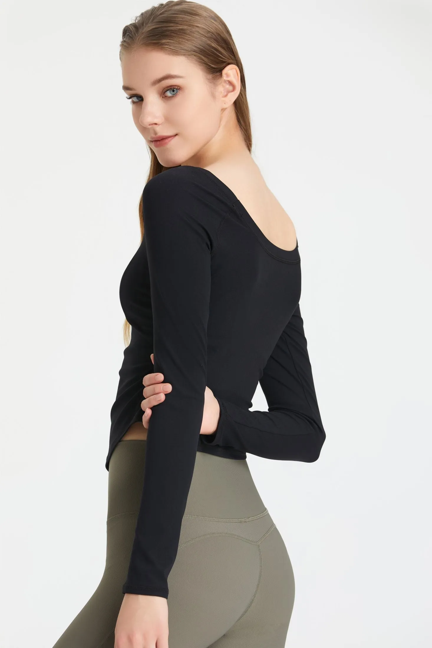 Side Ruched Long Sleeve Top